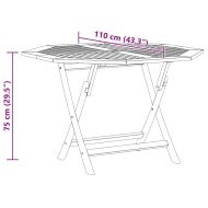 Сгъваема градинска маса, 110x110x75 см, тиково дърво масив