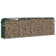 Държач за дърва, зелен, 300x45x100 см, поцинкована стомана