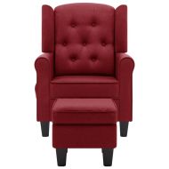 Масажен стол с табуретка, виненочервен, текстил