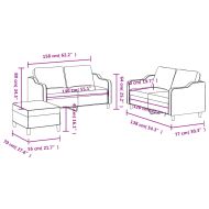 Комплект дивани от 3 части с възглавници, светложълт, плат