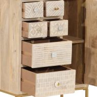 Бюфет, 55x30x76 см, мангово дърво масив и желязо