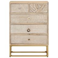 Скрин с чекмеджета 55x30x76 см масивно дърво манго и желязо