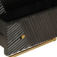 Скрин с чекмеджета черен 55x30x76 см манго дърво масив и желязо