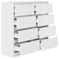 Сайдборд, бял, 100x35x99 см, инженерно дърво