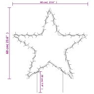 Коледна светеща украса с шипове, звезда, 80 LED, 60 см