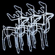 Коледни фигури на елени, 3 бр, студено бяло, 76x42x87 см