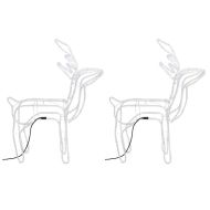 Коледни фигури на елени, 3 бр, студено бяло, 76x42x87 см