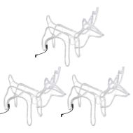 Коледни фигури на елени, 3 бр, студено бяло, 60x30x60 см