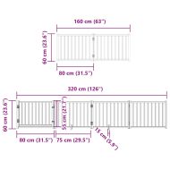 Сгъваема преграда за кучета с врата 12 панела бял 960 см топола