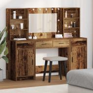 Комплект тоалетно шкафче 3 pcs Старо дърво Инженерно дърво