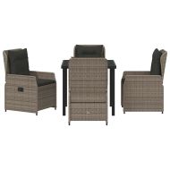 Комплект за хранене в градината 5 pcs Сив полиратан