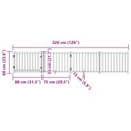 Сгъваема преграда за кучета с врата 4 панела 320 см Масивна ела
