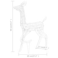 Акрилна коледна украса семейство елени, 160 LED, топло бяло