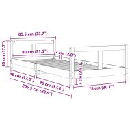 Детска рамка за легло 80x200 см борово дърво масив