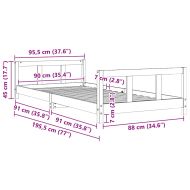 Детска рамка за легло, 90x190 см, бор масив