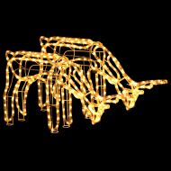 Коледни фигури на елени, 2 бр, топло бяло, 73x31x45 см