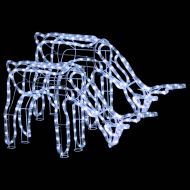 Коледни фигури на елени, 2 бр, студено бяло, 73x31x45 см