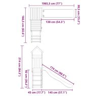 Комбинирано детско съоръжение за игра, импрегниран бор