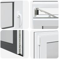 Прозорец за мазе "RISOR" 100x50 см Отварящо-отваряем DIN ляв антрацит