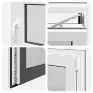 Прозорец за мазе "RISOR" 50x50 см Отварящо-отваряем DIN десен антрацит