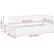 Ъглова рамка за легло с таблото Черно 80 см x 200 см Кадифе