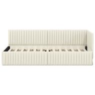 Ъглова рамка за легло с таблото Крем 80 см x 200 см Кадифе