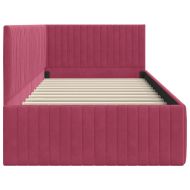 Ъглова рамка за легло Виненочервен 90 см x 190 см Кадифе