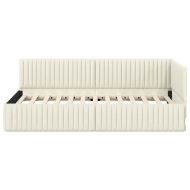 Ъглова рамка за легло с таблото Крем 100 см x 200 см Кадифе