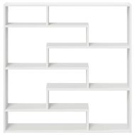 Стенен рафт за кубчета 7 отделения Бяло инженерно дърво