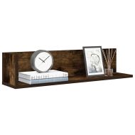 Стенни рафтове 2 бр опушен дъб 75x16,5x16,5 см инженерно дърво