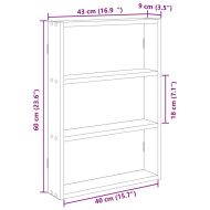 Стенен рафт, дъб сонома, 43x9x60 см, инженерно дърво