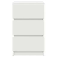 Нощно шкафче с 3 чекмеджета, бели, 39x35x65 см