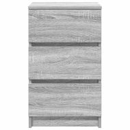 Нощно шкафче с 3 чекмеджета, сив сонома, 39x35x65 см