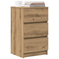 Нощно шкафче с 3 чекмеджета, дъб артизан, 39x35x65 см