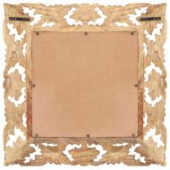 Ръчно резбовано огледало, кафяво, 50x50 см, мангово дърво масив