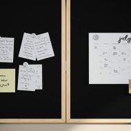 Дъска за писане Черно 80 x 1.4 x 80 см Борово дърво масив