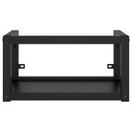 Рамка за мивка за баня с вграден умивалник, черна, желязна