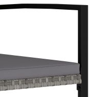 Градински трапезни столове, 2 бр, полиратан, сиви