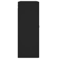 Стенен шкаф черен 69,5x34x90 см инженерно дърво