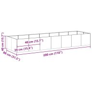 Кашпа, 280x80x40 см, неръждаема стомана