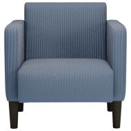 Разтегателен диван с подлакътници син 54 см велурена тъкан