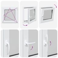 Прозорец за мазе "RISOR" 50x50 см, накланящ се и завъртащ се, DIN десен, бял