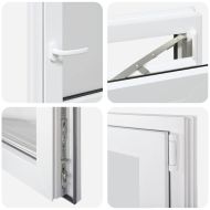 Прозорец за мазе "RISOR" 50x50 см, накланящ се и завъртащ се, DIN десен, бял