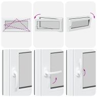 Прозорец за мазе "RISOR" 100x50 см Отварящо-отваряем DIN десен антрацит