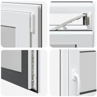 Прозорец за мазе "RISOR" 100x50 см Отварящо-отваряем DIN десен антрацит