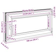 Прозорец за мазе "RISOR" 100x50 см Отварящо-отваряем DIN десен антрацит
