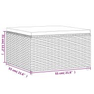 Градински лаундж комплект с възглавници 5 части сив полиратан