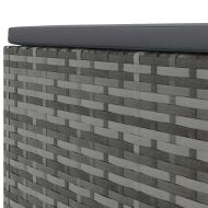 Градински комплект с възглавници, 6 части, полиратан, сив