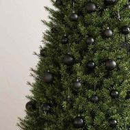 Комплект коледни топки от 111 части, черни, полистирен