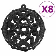 Комплект коледни топки от 111 части, черни, полистирен